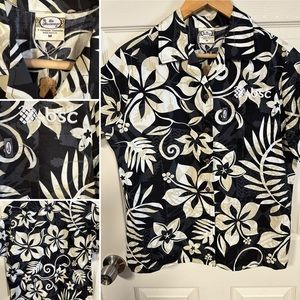 SOLD Go Barefoot Hawaiian shirt with embroidered pocket, chest size 42”